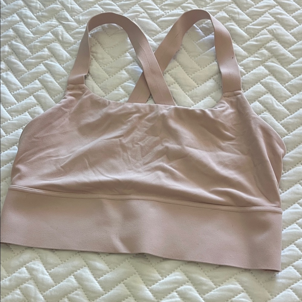 Athleta Blush Pink Seamless Cross-Back Sports Bra
